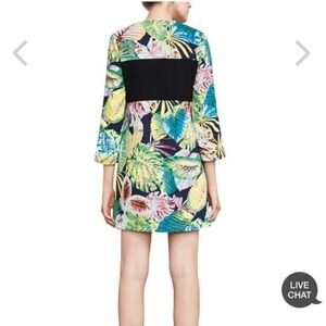 BCBGMAXAZRIA Dress in Fun Rainforest Print with Neon stripe - tropical - M